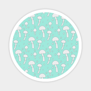 Mushroom Pattern Light Blue Magnet